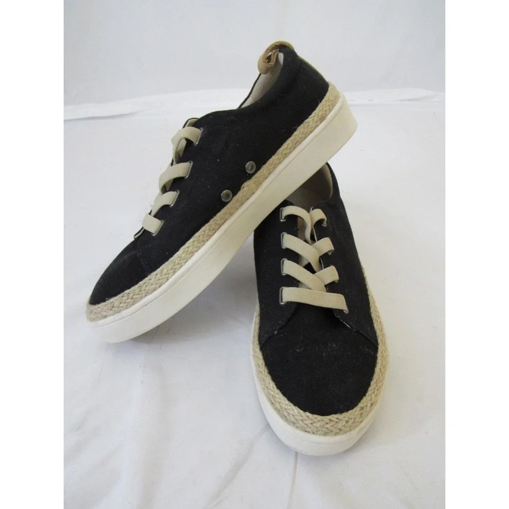 Spenco Women's Malibu Sneaker Black Espadrille Shoe Comfort Causal‎ Size 10B